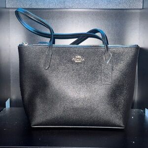 Coach Shimmering Black Tote Bag